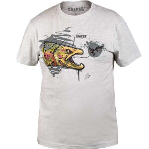 T-SHIRT ART TROUT light grey